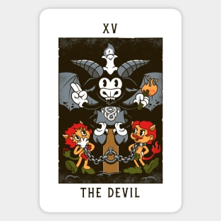 The Devil - Mystical Medleys - Vintage Cartoon Tarot (White) Sticker